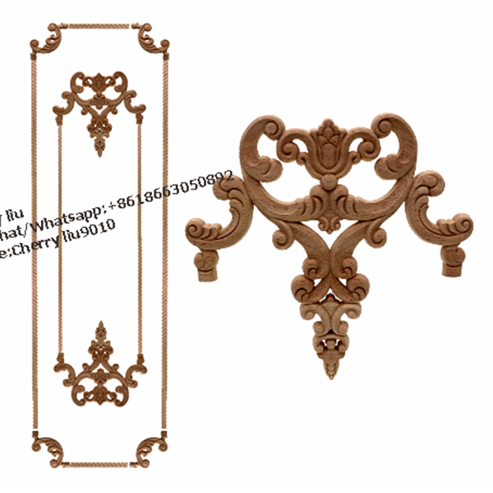 Wood Furniture Parts Ornamental Wall Moulding Appliques And Onlays