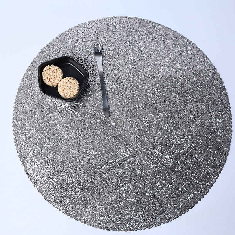 Polyvinyl Chloride Pressed Round Sleave Placemat for Restaurant Decorative placemats Table mats