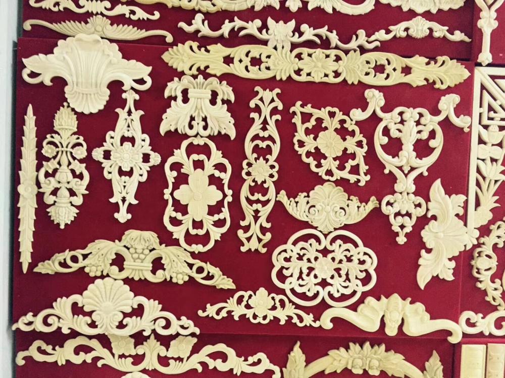 Decorative furniture wood appliques and onlays