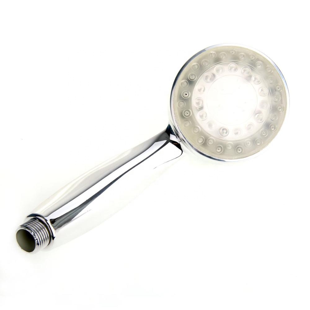 Bathroom Rain ABS Round Top LED Shower Head