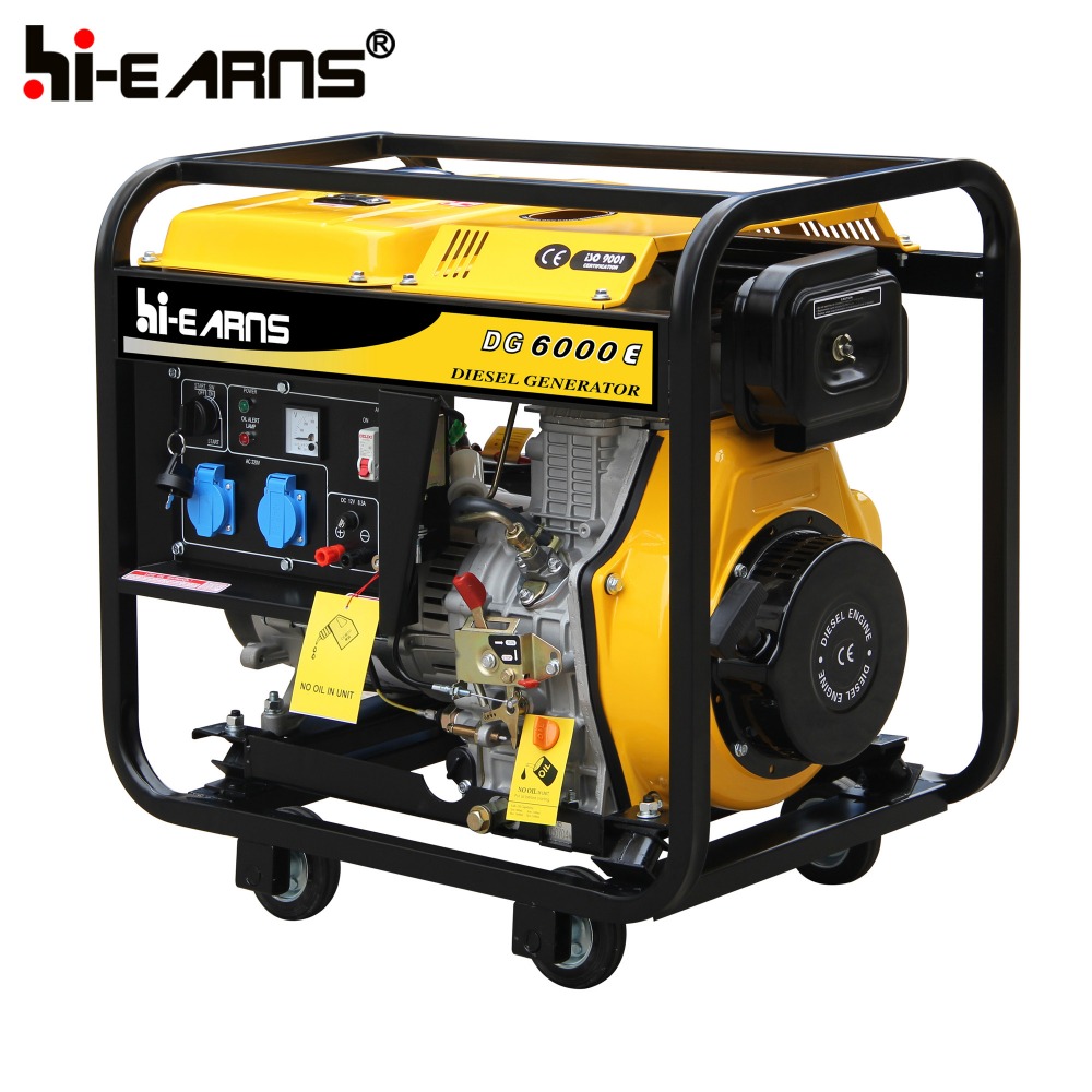 186 Single Cylinder Diesel Engine 5KVA Portable Diesel Generator