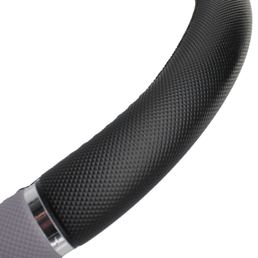 Black&grey Steering Car Wheel Wrap PVC steering wheel cover