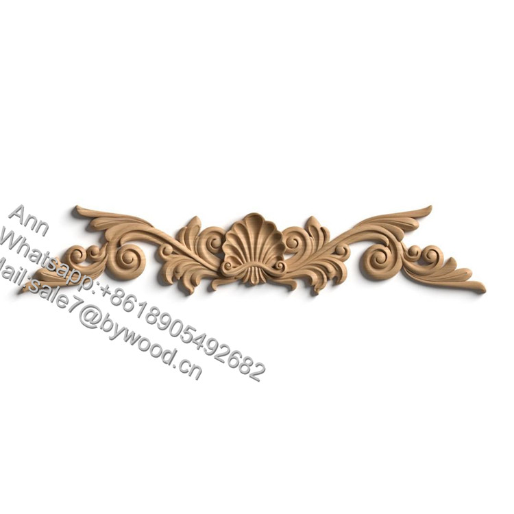 Rubberwood Furniture appliques and onlays solid wood decorative carved appliques