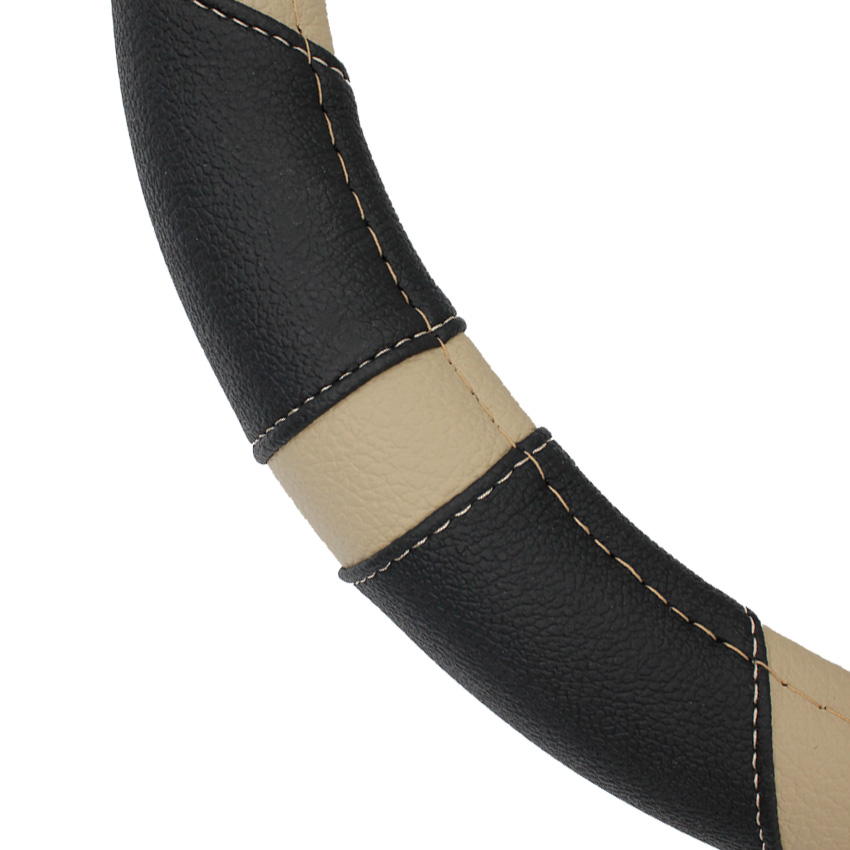 Universal beige Car Steering Wheel Cover PU