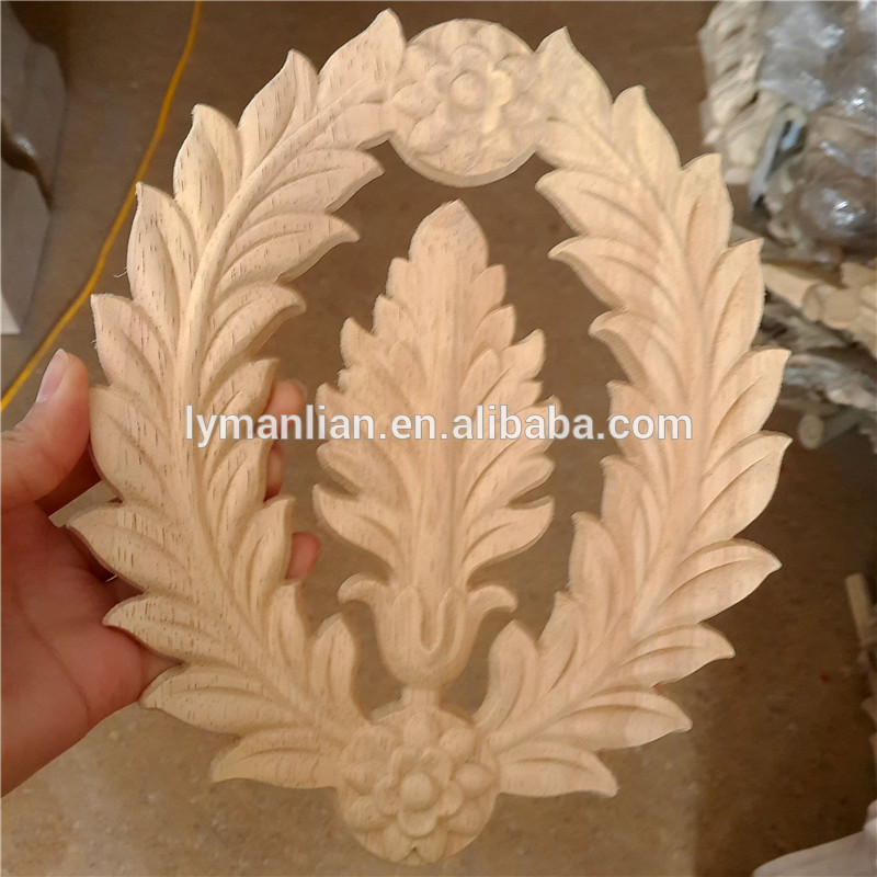 Decorative wall applique onlay wooden ornamental