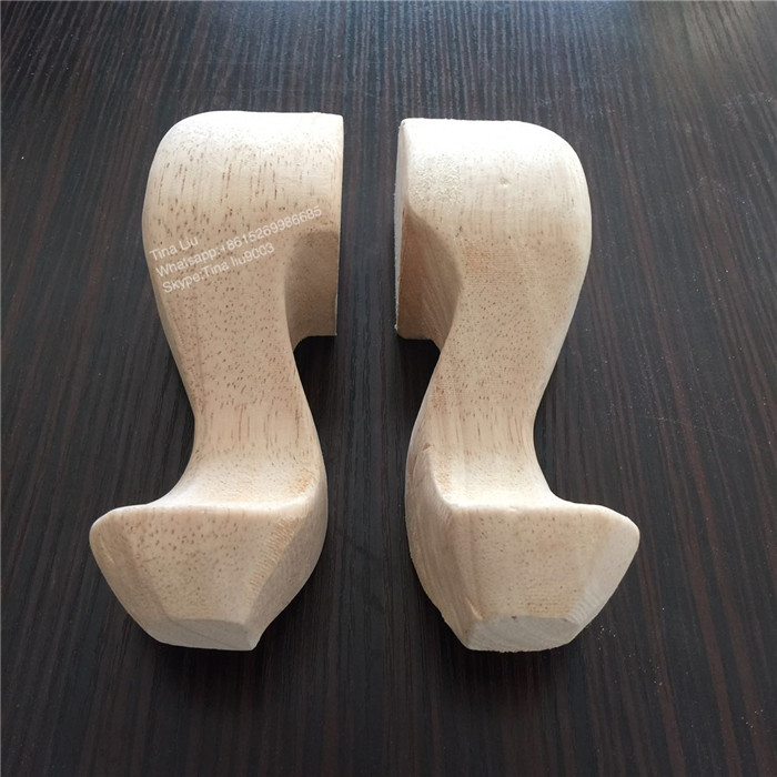 Unfinished wood carved furniture legs