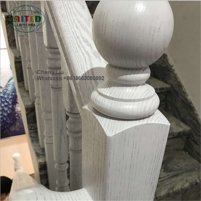 Wood Carved Indoor Decorative Railing Pillar