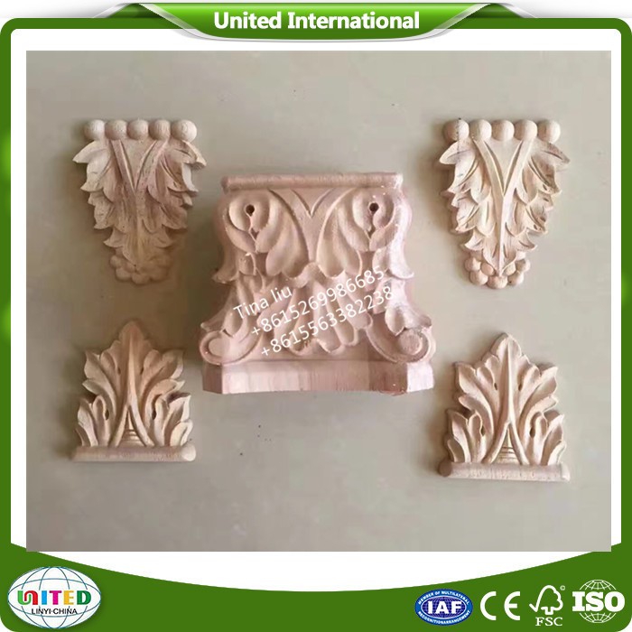 Furniture parts wood carved onlays and appliques