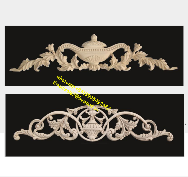 CNC carved wood appliques and onlays for home decoration