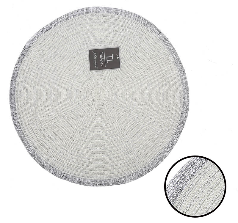 Tabletex  hot sale braided round pp sewing  placemat  polyester  woven   placemat