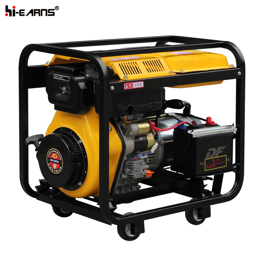 portable model open frame with wheels 5.5KW diesel generator price