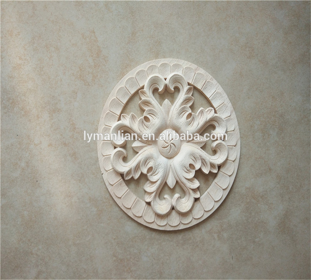 Embossed Smaller Sunflower Design Wood Applique carved wood round onlyas