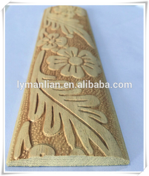 Carved and embossed wood moulding for latest design wooden doors wood decorative mouldings