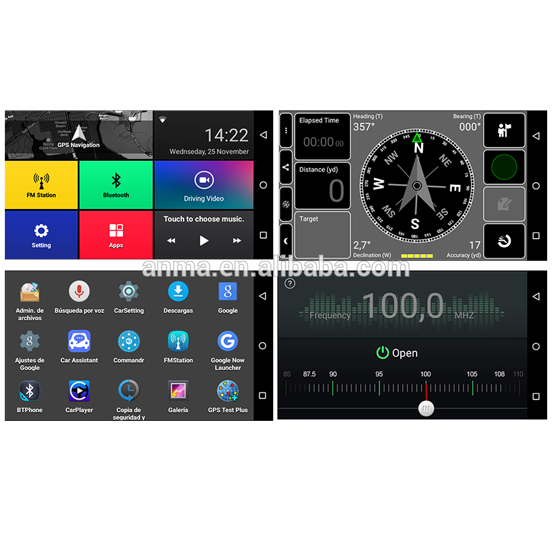 Android 5 inch screen 3 in 1 Intelligent DVR GPS rear view car mirror with camera for navigator
