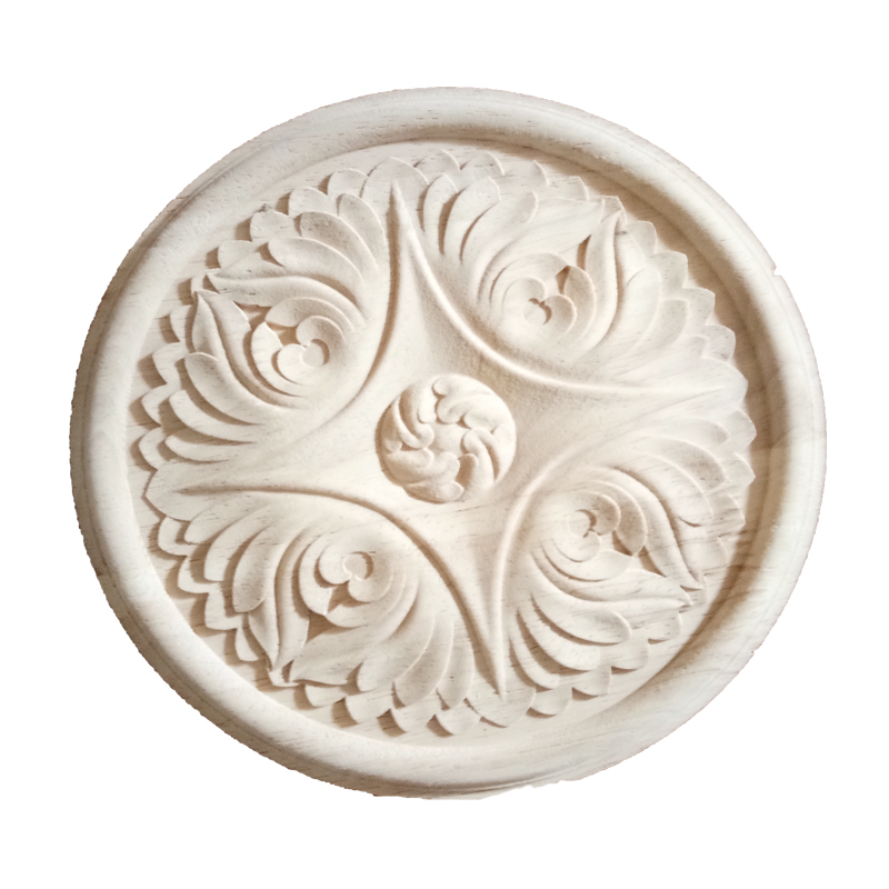 Wood decorative Solid wood furniture Europe style high quality sculpture flower piece