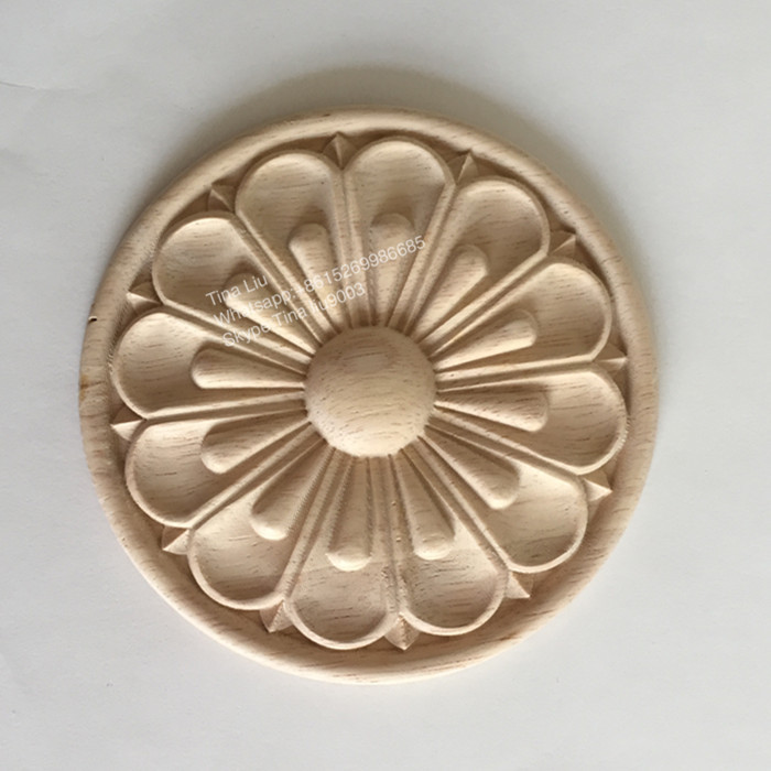 Rosette Wood Applique Onlays Round Wood Rosettes Unfinished Wood Rosette