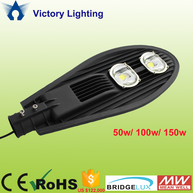 Bright Lenses All In One 50W 100W 150W Cob Led Street Light Highway Fixture With Adjustable Bracket