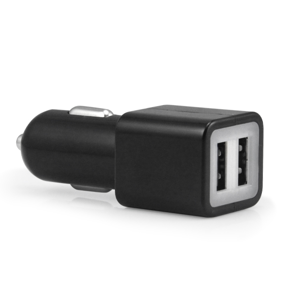 Black Color DC12/24V Dual USB Mini Car Charger