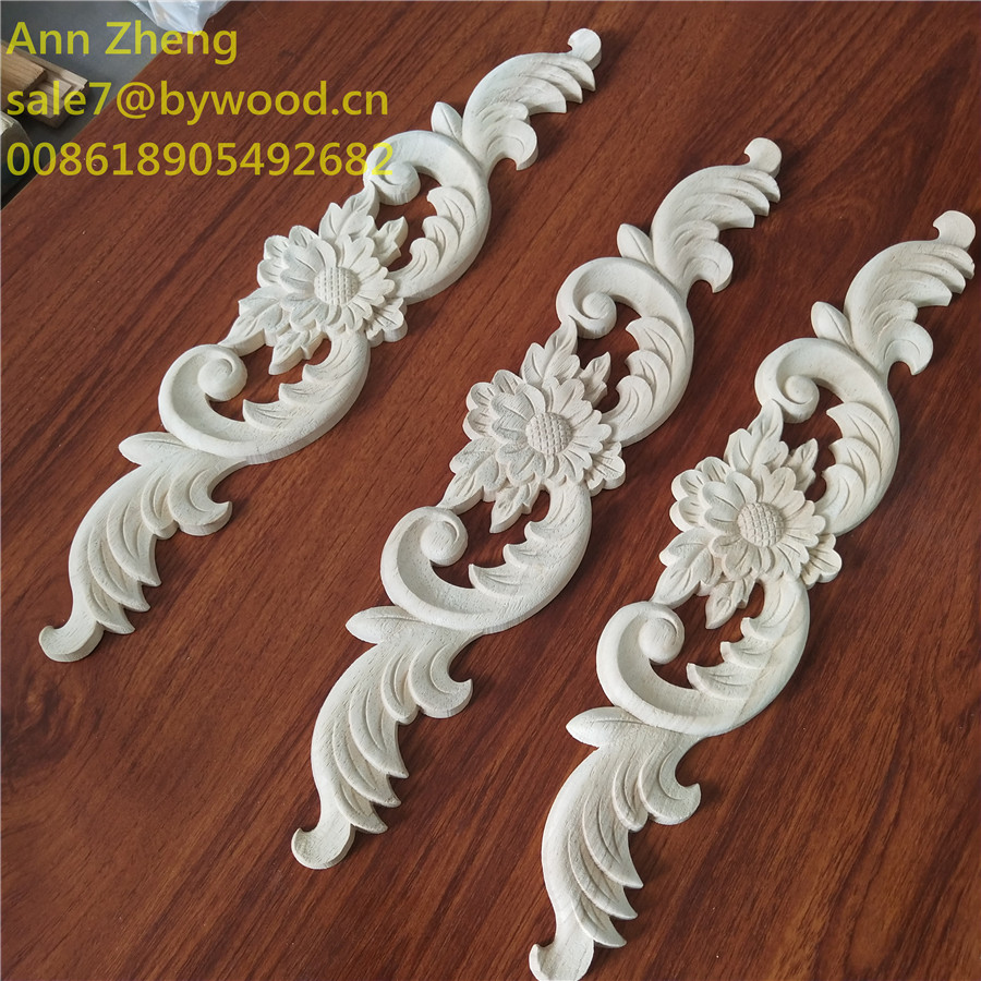 cabinet center decor wooded flower carvings sofa decor part wood appliques