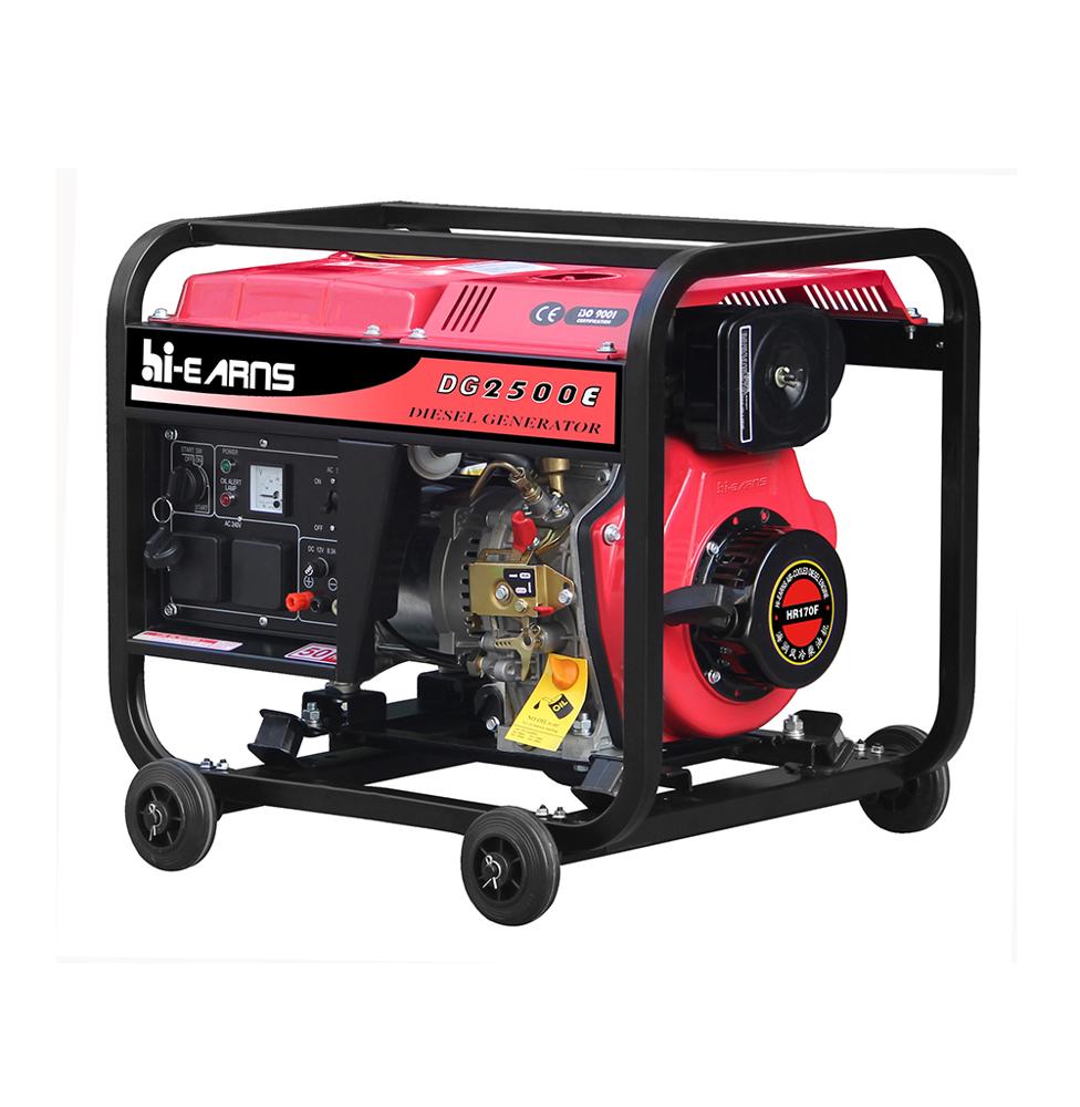 2KVA open frame portable diesel generator prices DG2500E