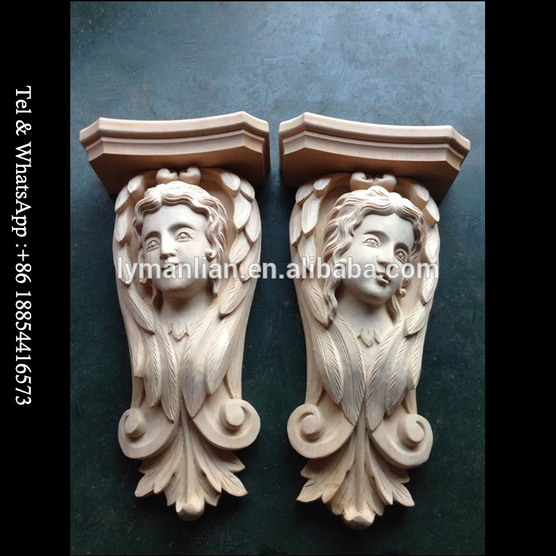 Decorative Wood Carved Corbels Wood Ornamental Furniture Appliques