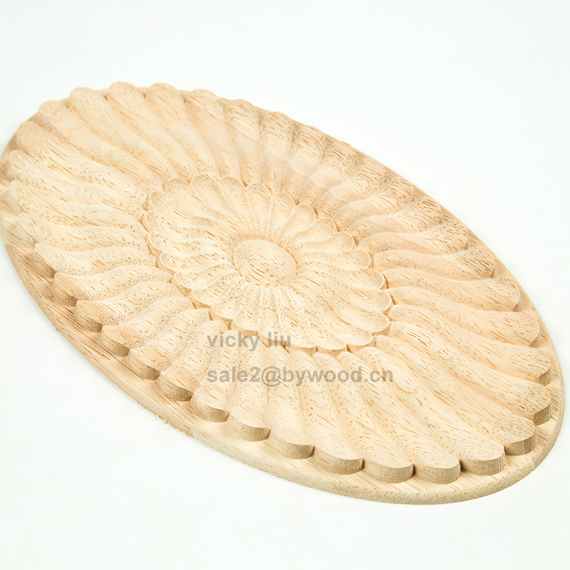 Oval carving wood onlay european style upholstery