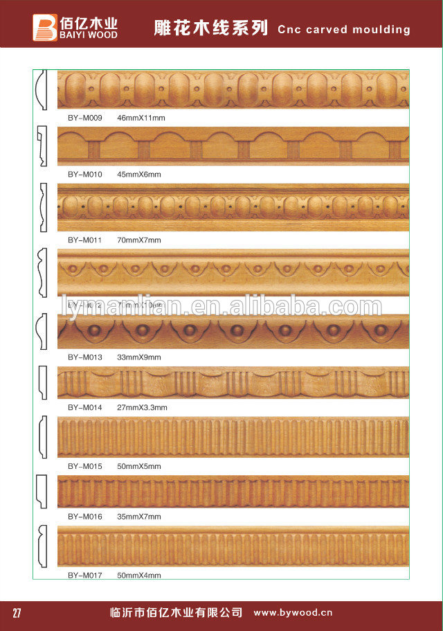 Decorative pillar moulding wood panel molding carved crown moulding