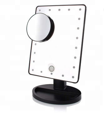 Rotatable mirror LED cosmetic mirror with adjustable brightness and suction cup 10 times magnifying mirror with 22 LEDs