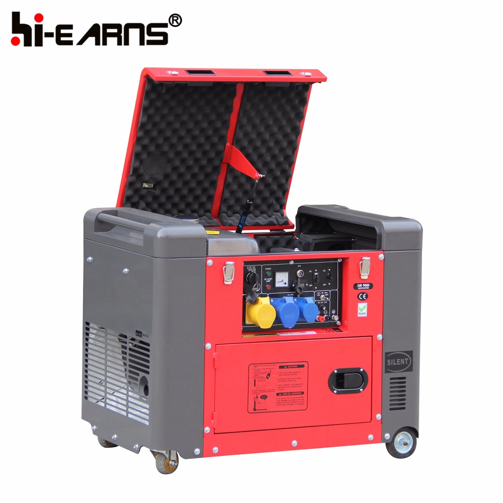 4.6KVA red color single phase with timer silent diesel generator