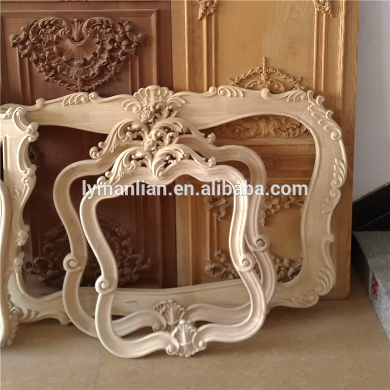 hand carved decorative wood mirror frame