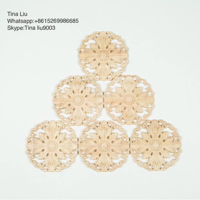Decorative carved wood rosettes for furniture