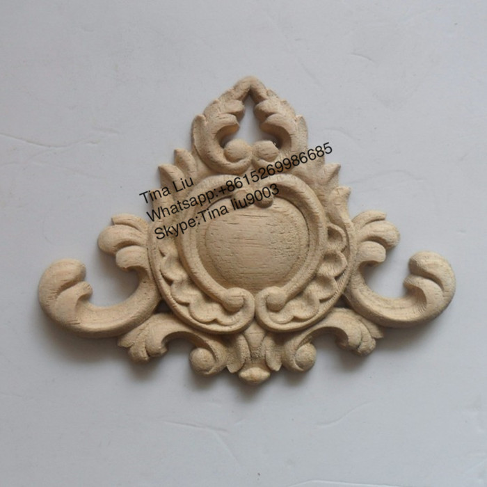 Unpainted antique decorative furniture corner appliques and onlays