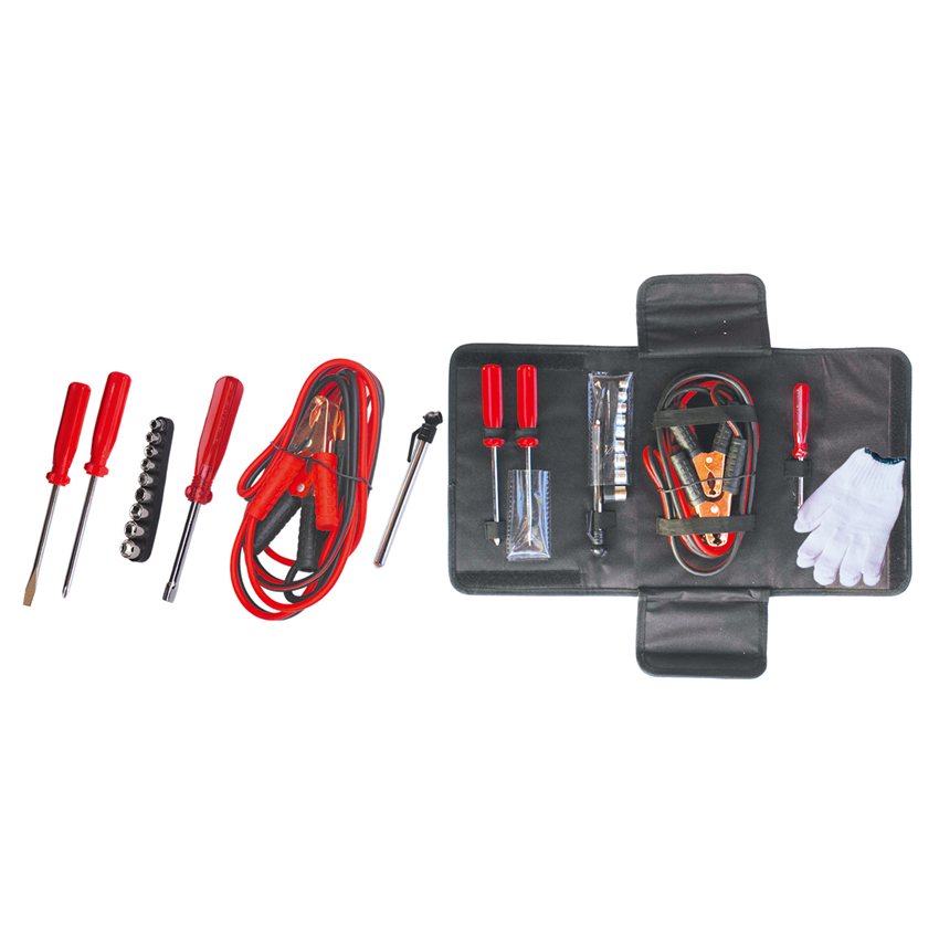 Emergency Car Repair tool kit. hand tool set with tool bag