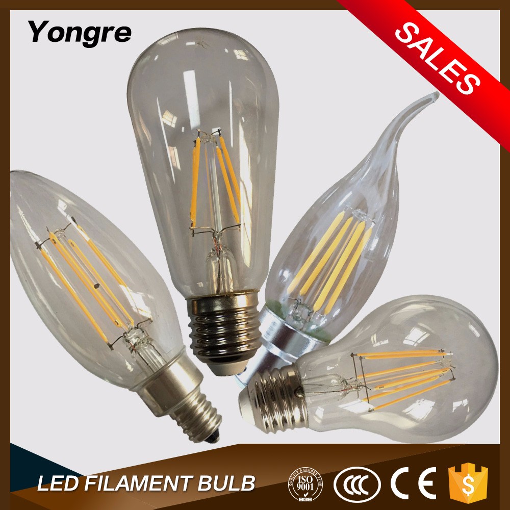 Led filament light 5000 lumen led bulb light 4w e27/e26 ST64 bulb lighting