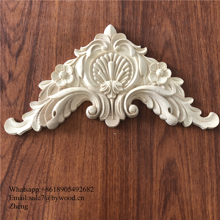 Rubberwood Furniture appliques and onlays exquisite hand carving wooden decorative onlay