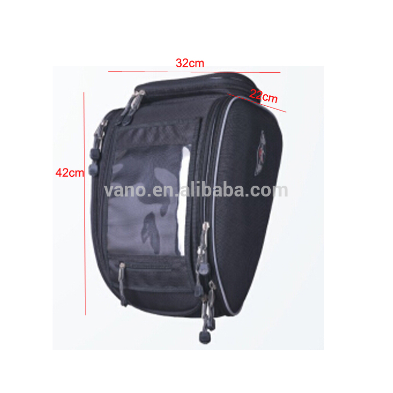 Waterproof combo PU/PVC motorcycle tank bag saddle bag with side pockets