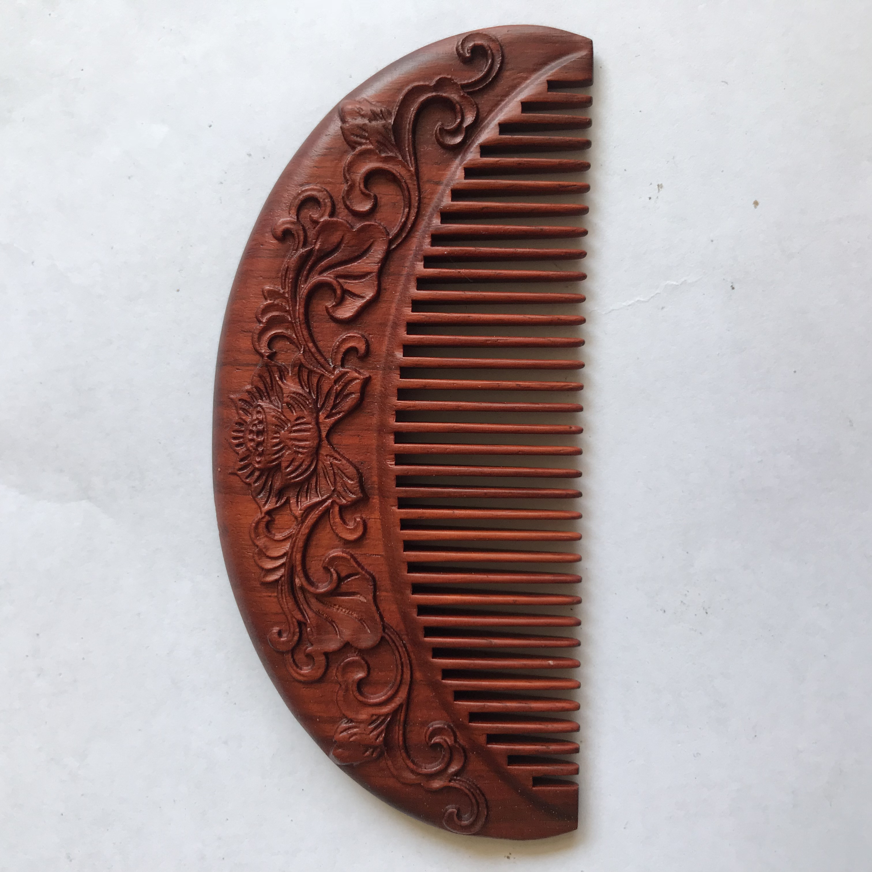 natural  beard hair wood  wide narrow tooth comb