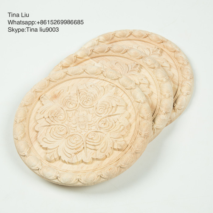 decorative religious Round Rosettes wood applique