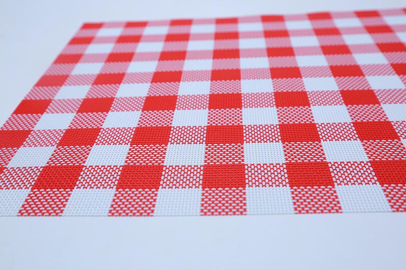 in Stock Classic PVC Checked Dining table mats rectangular striped Anti Slip placemats woven Summer  placemats