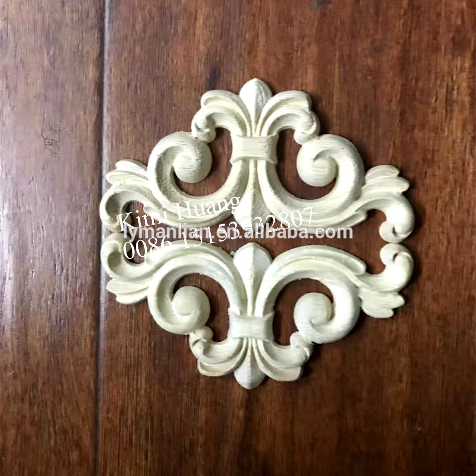 China wooden carved rosette, hand carving wooden onlays