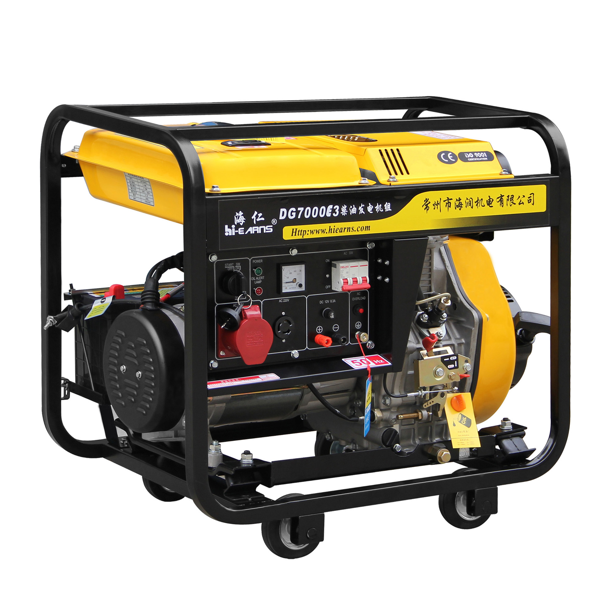 Rated 5KW output open frame portable 188FA engine diesel generator