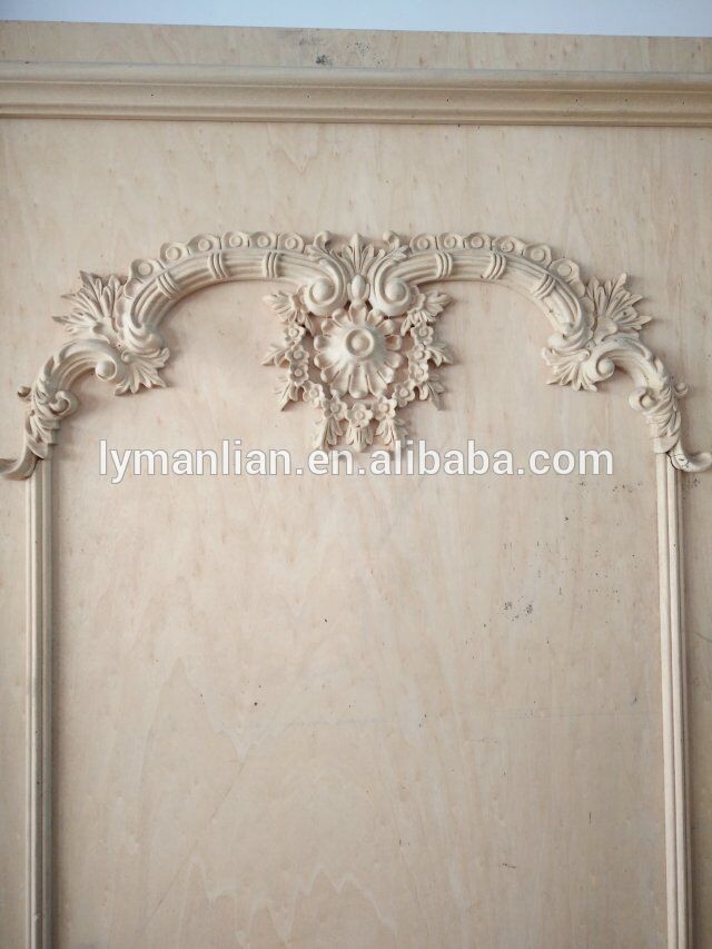 ornamental wooden carved furniture decor engraving wood onlays and appliques