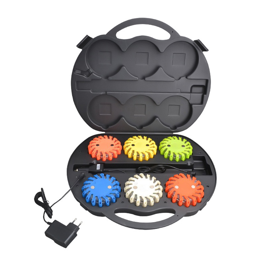 Universal emergency light rechargeable 6pcs pack led safety warning flare