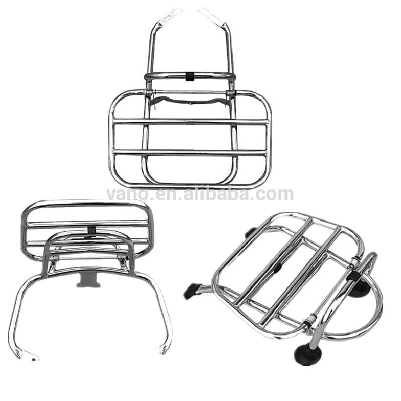 Silver black Stainless Steel Vespa Scooter Rear Carrier with high quality