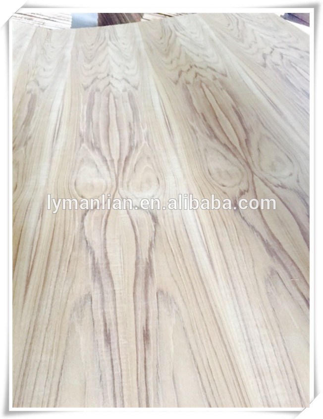 linyi supply 3mm 4mm Burma natural teak veneer plywood for furniture