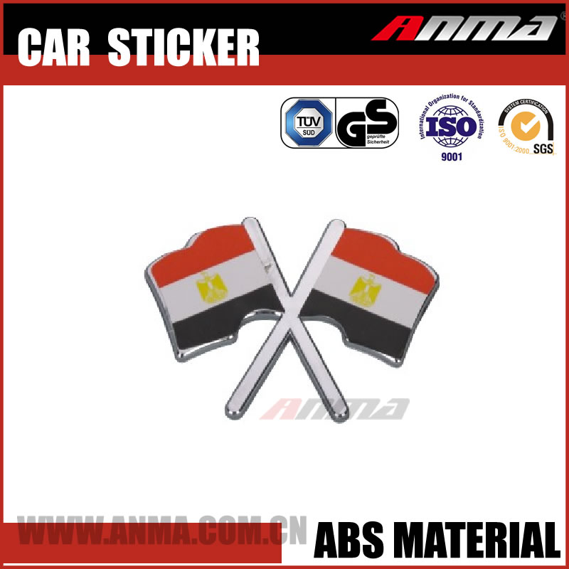 Customized flag chrome car number anti radar sticker on car