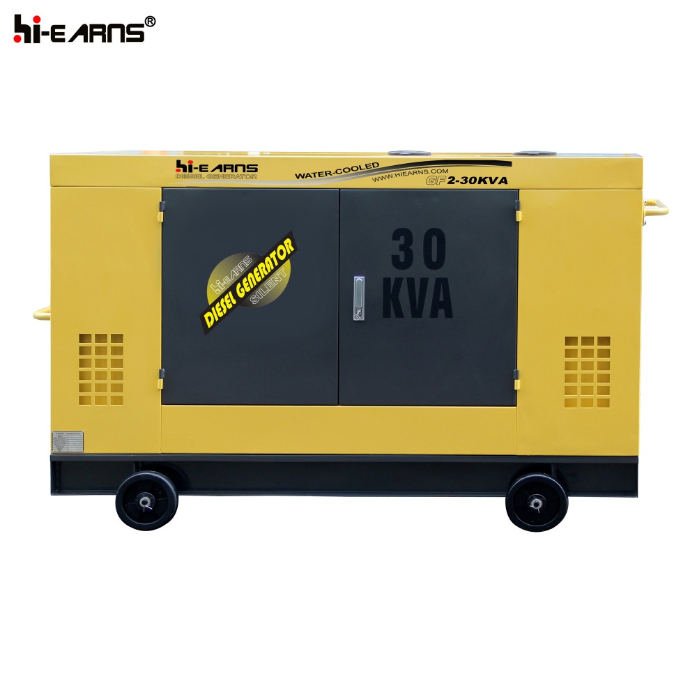GF2-30KVA water-cooled silent type diesel generator with wheels and handle