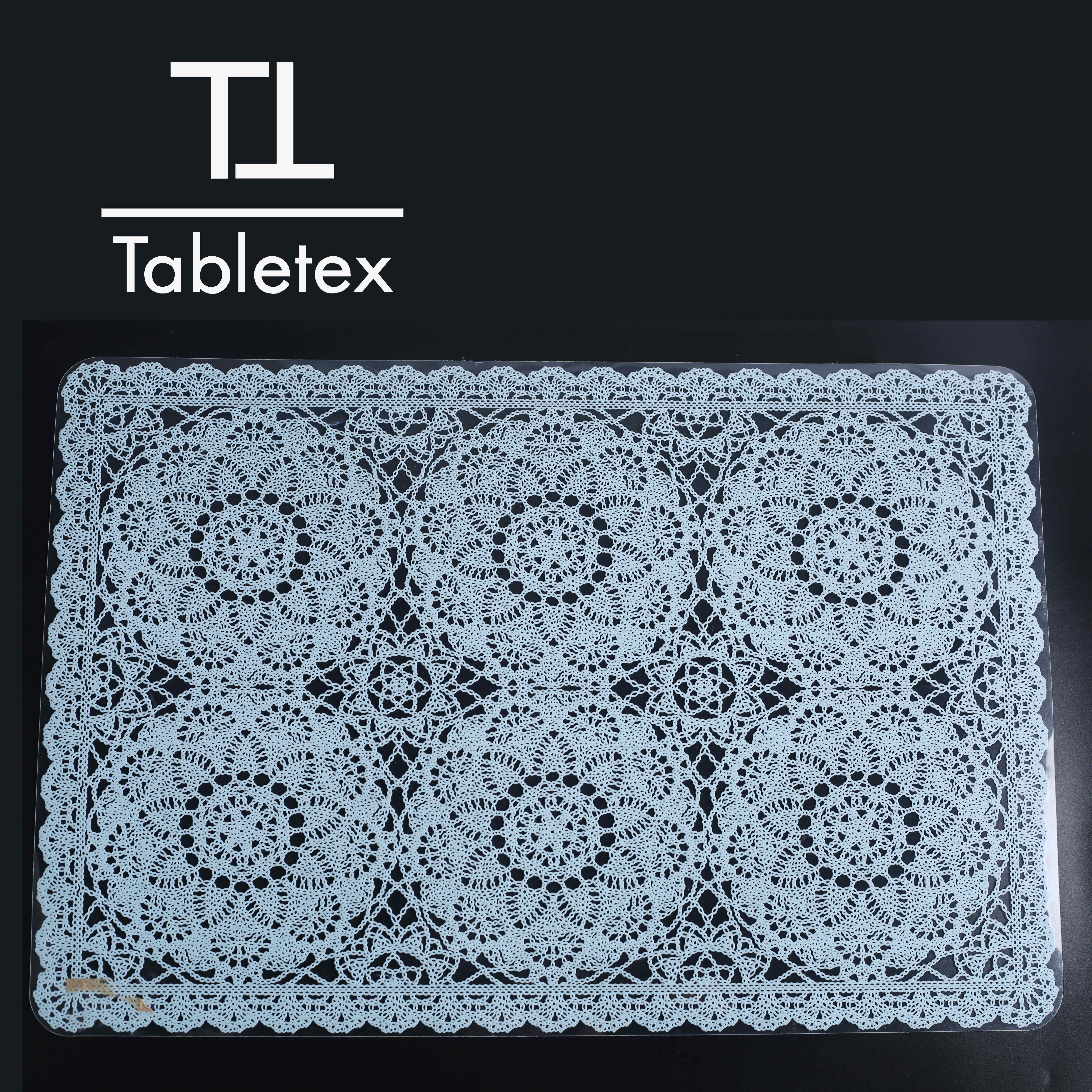 Tabletex new style anti-slip outdoor vinyl  PVC lace placemats wholesale cheap custom made table mat