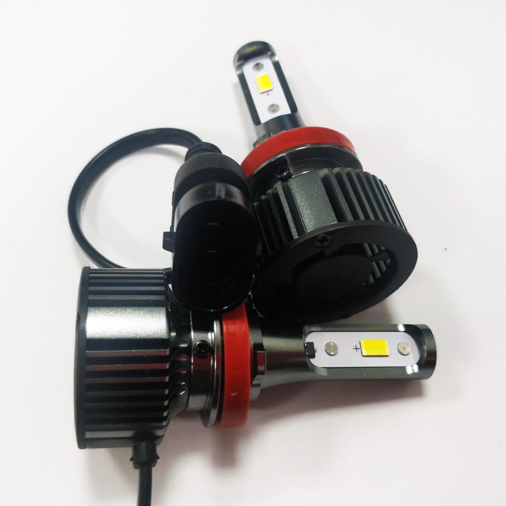 New driver H11 Three color led headlights intelligent temperature control car parts White Yellow Mixture 6000K 3000K 4300K