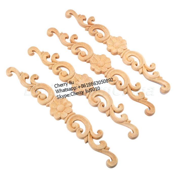 decorative hand carved furniture wood appliques and onlays for cabinet